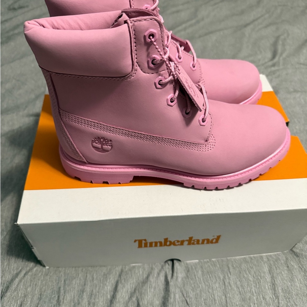 Timberland Light Pink Lace-Up Boots